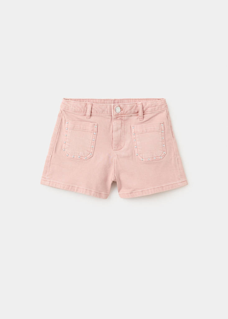 Studded pocket shorts — Pink