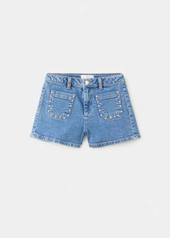 Studded pocket shorts — Medium Blue 1