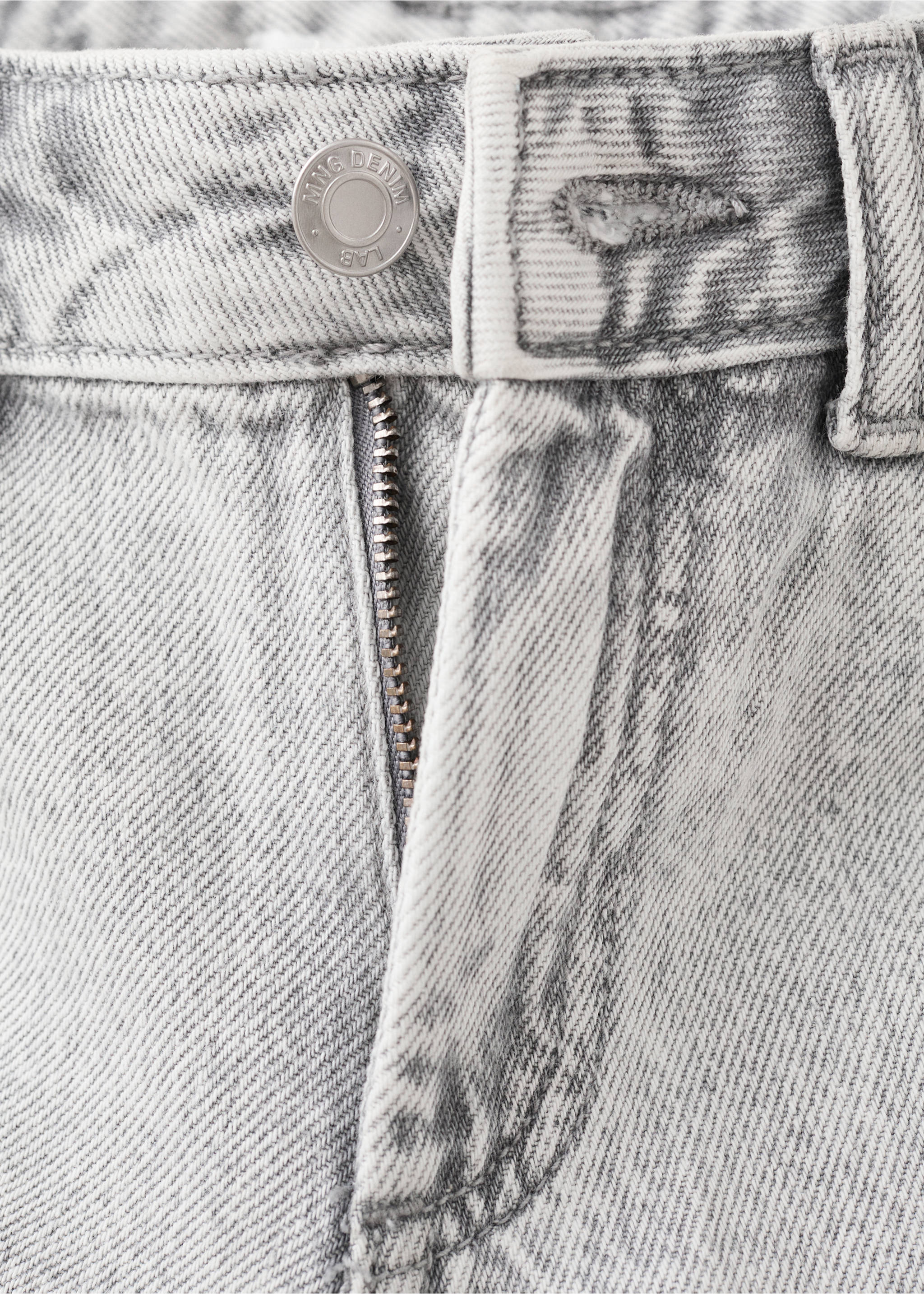 Denim shorts with stitching detail - Details of the article 8, Denim Grey. Ref: 27037782-00.