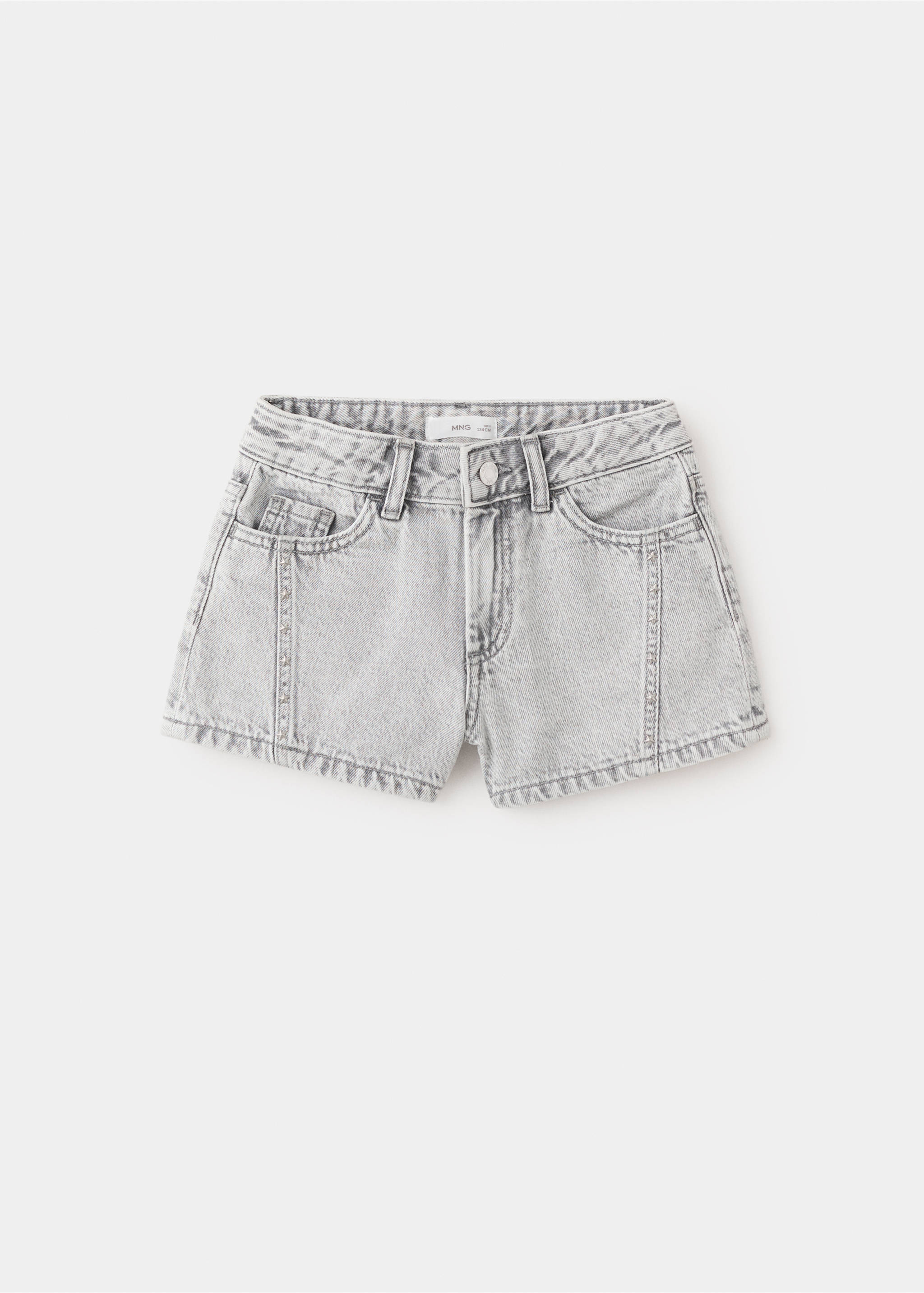 Short en jean détail coutures - Article sans modèle, Gris denim. Ref: 27037782-00.