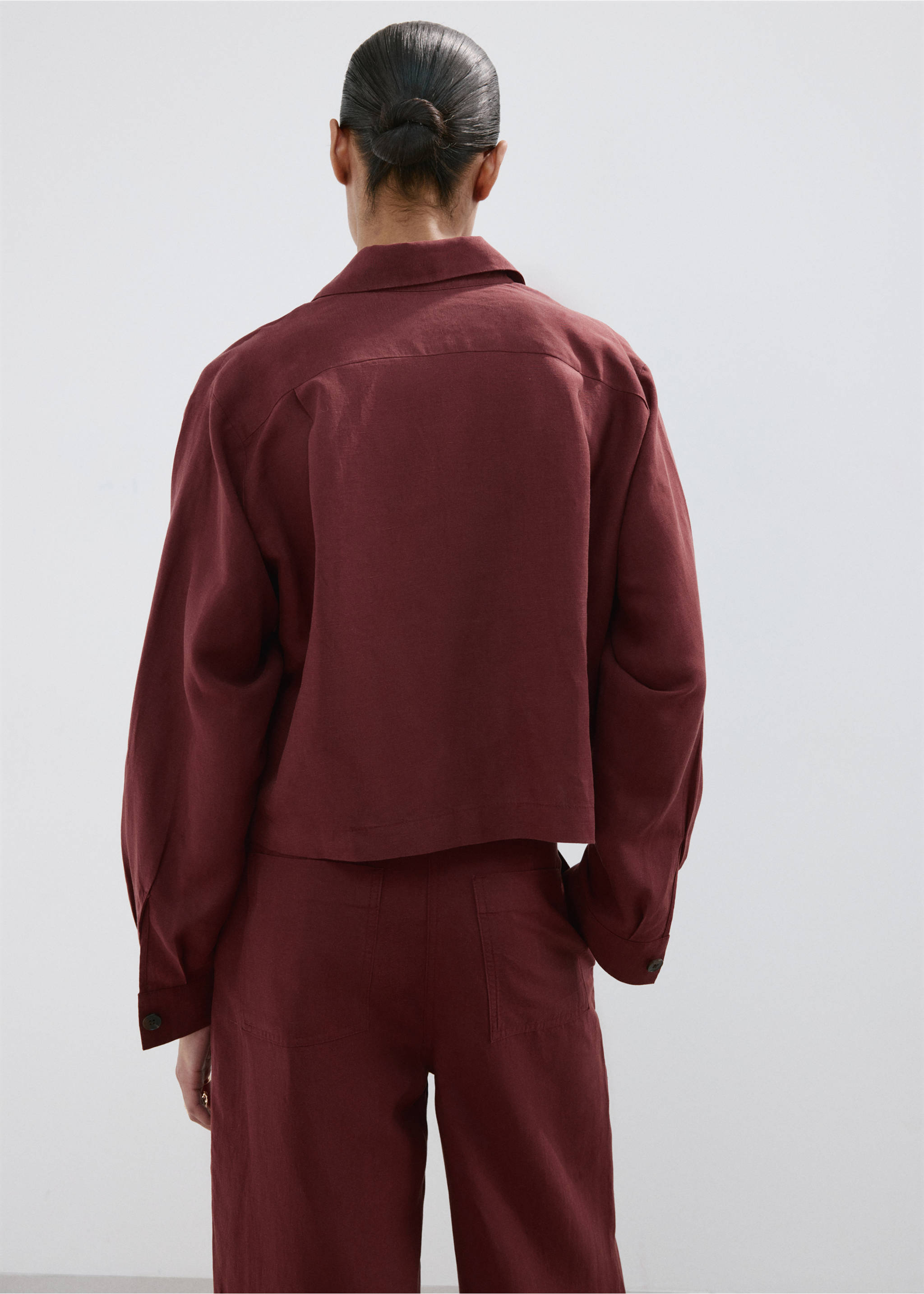 Pocket lyocell overshirt - Reverse of the article, Burnt Orange. Ref: 27037784-00.