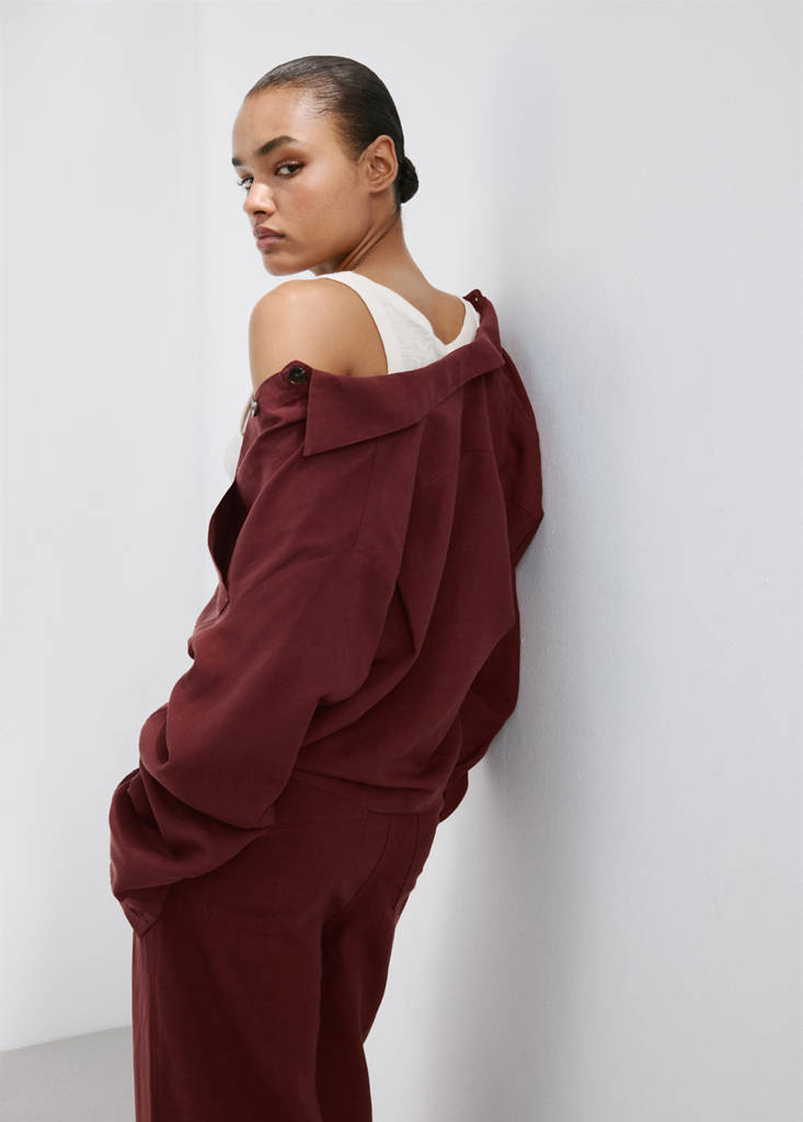 Pocket lyocell overshirt — Burnt Orange