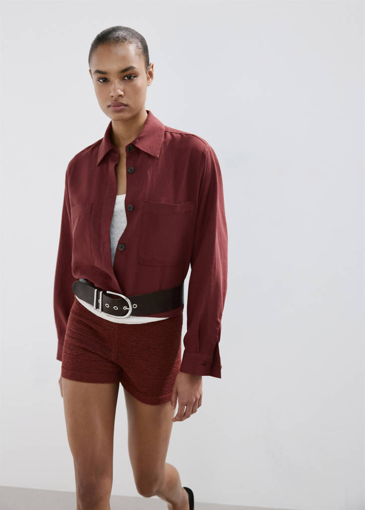 Pocket lyocell overshirt — Burnt Orange