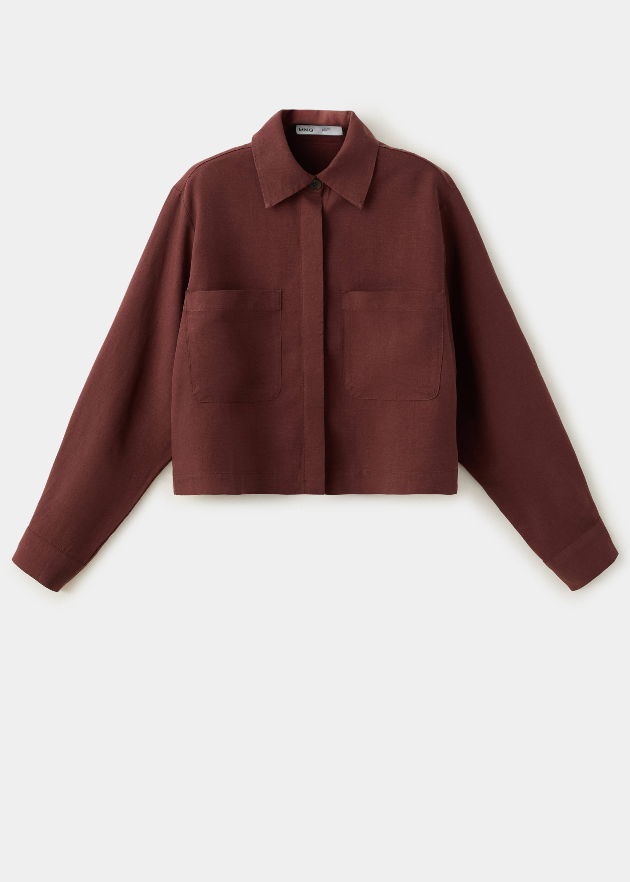 قميص كبير الحجم ليوسيل بجيوب - منتج دون نموذج