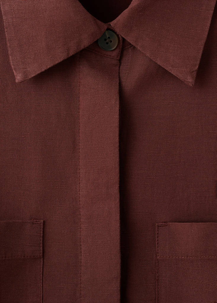 Pocket lyocell overshirt — Burnt Orange