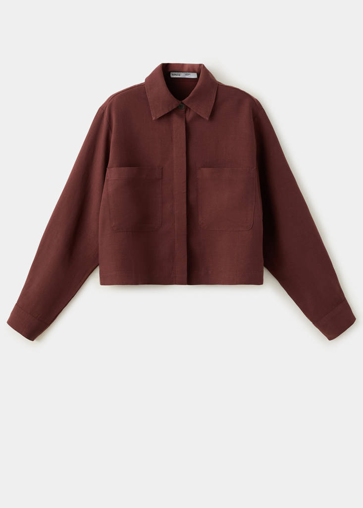 Pocket lyocell overshirt — Burnt Orange