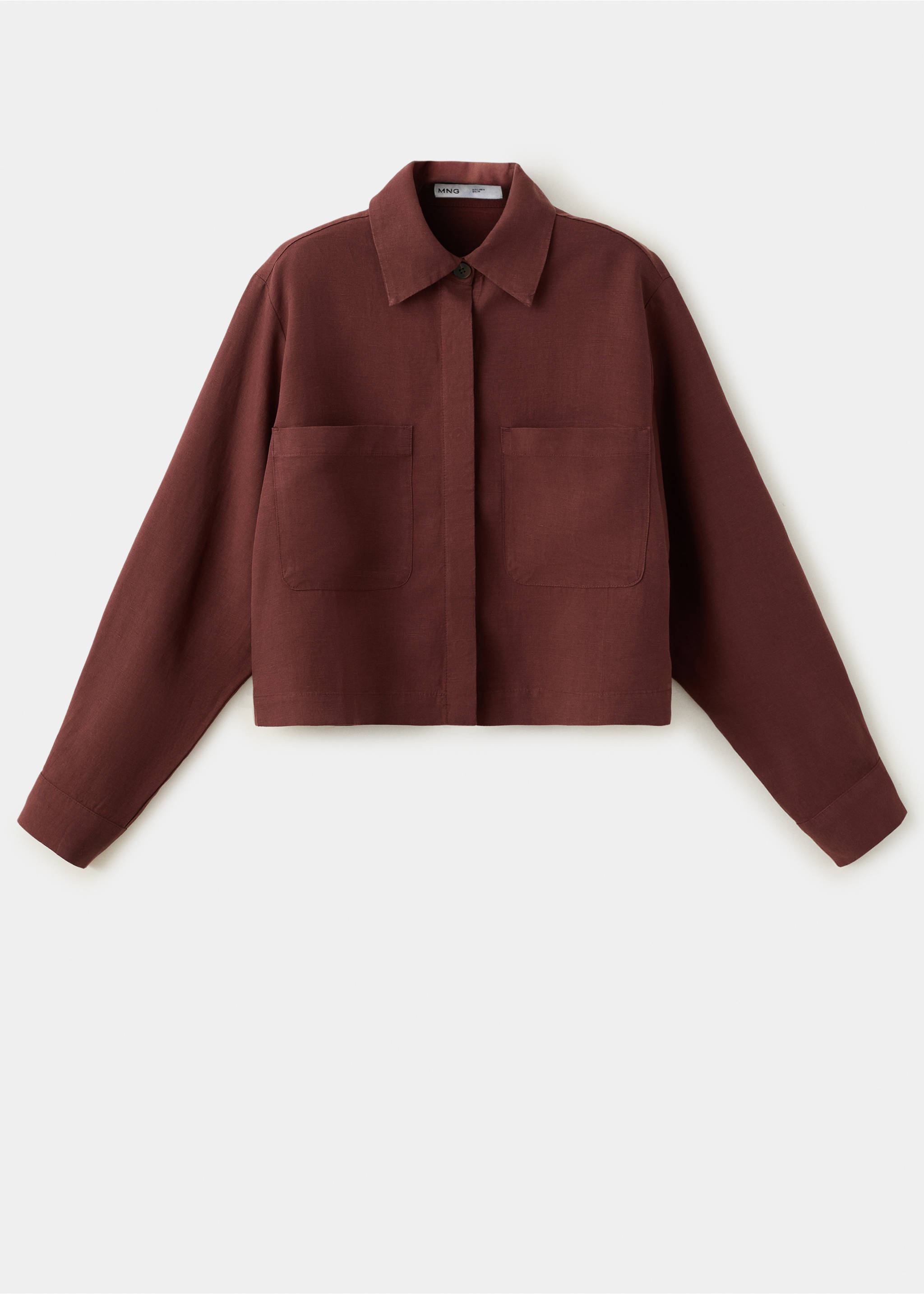 Pocket lyocell overshirt - Article without model, Burnt Orange. Ref: 27037784-00.