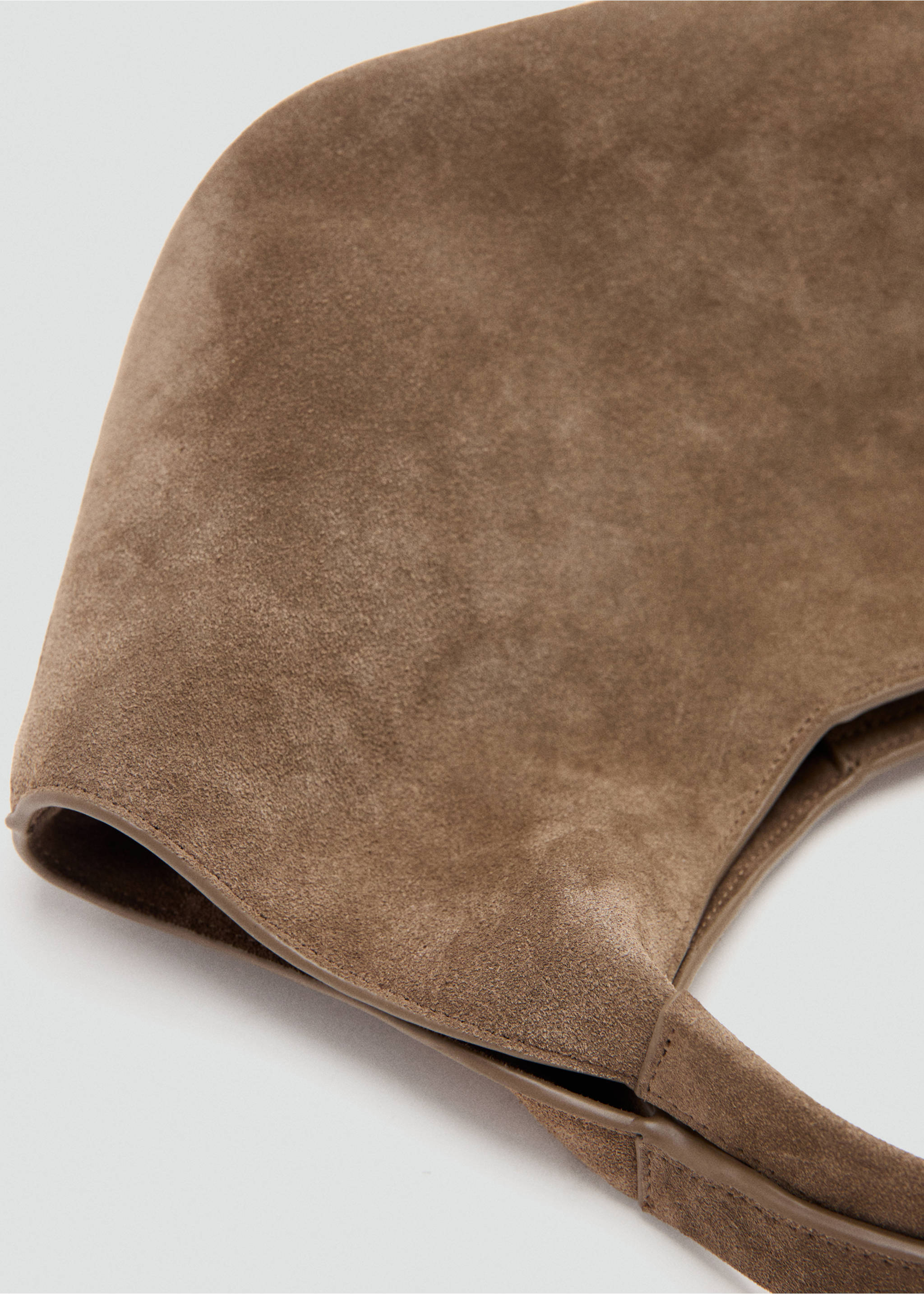 حقيبة يد من جلد السويد - تفاصيل المنتج 2, بني. Ref: 27037785-00.