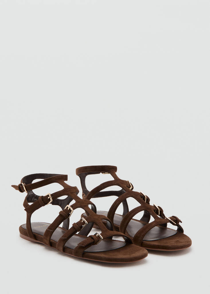 Leather straps sandals — Chocolate