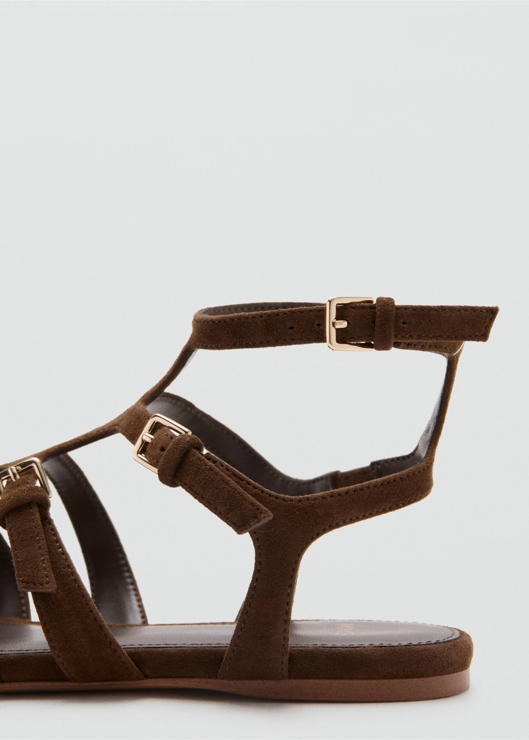 Leather straps sandals - Details of the article 1, Chocolate. Ref: 27037788-00.