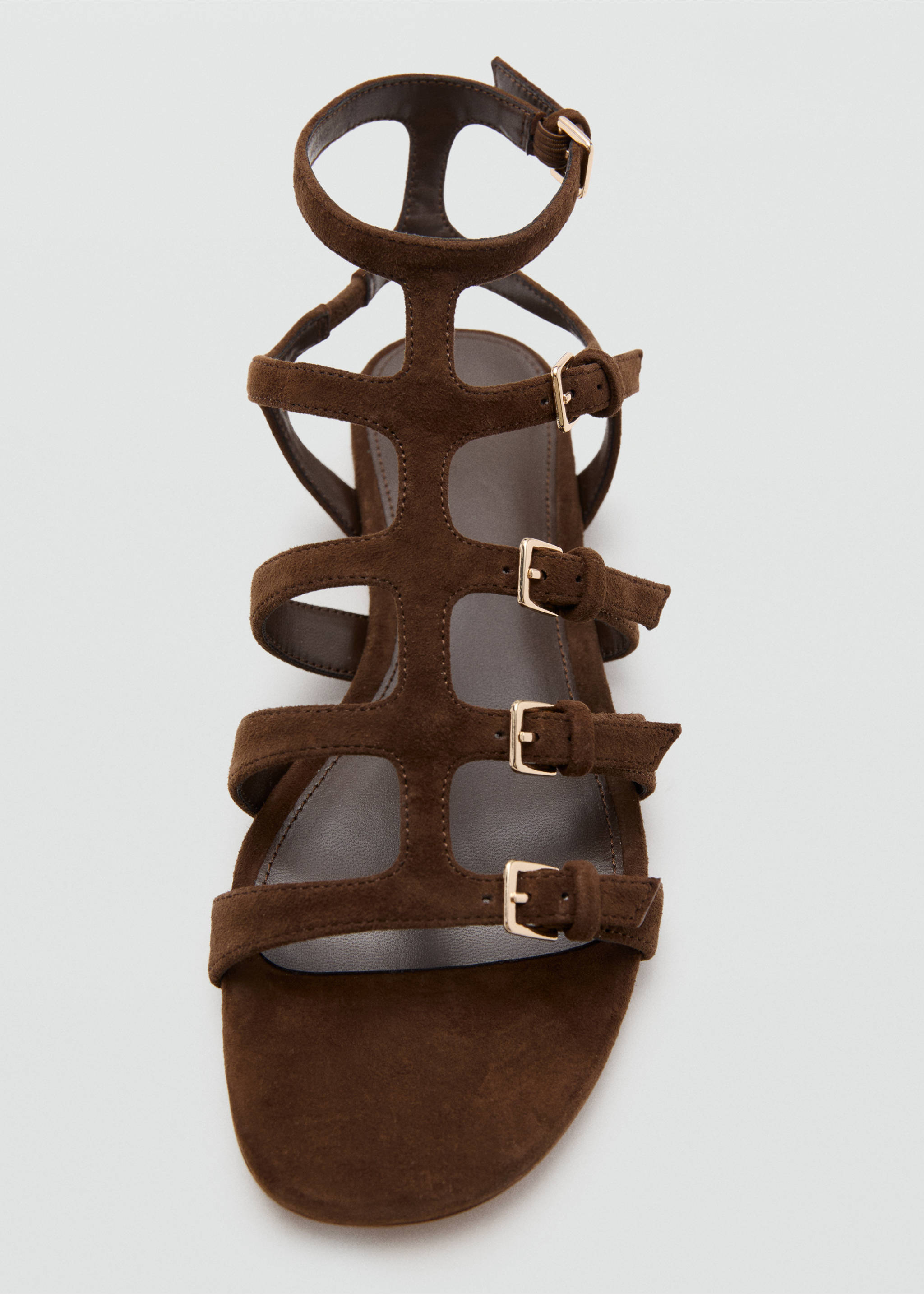 Leather straps sandals - Details of the article 2, Chocolate. Ref: 27037788-00.