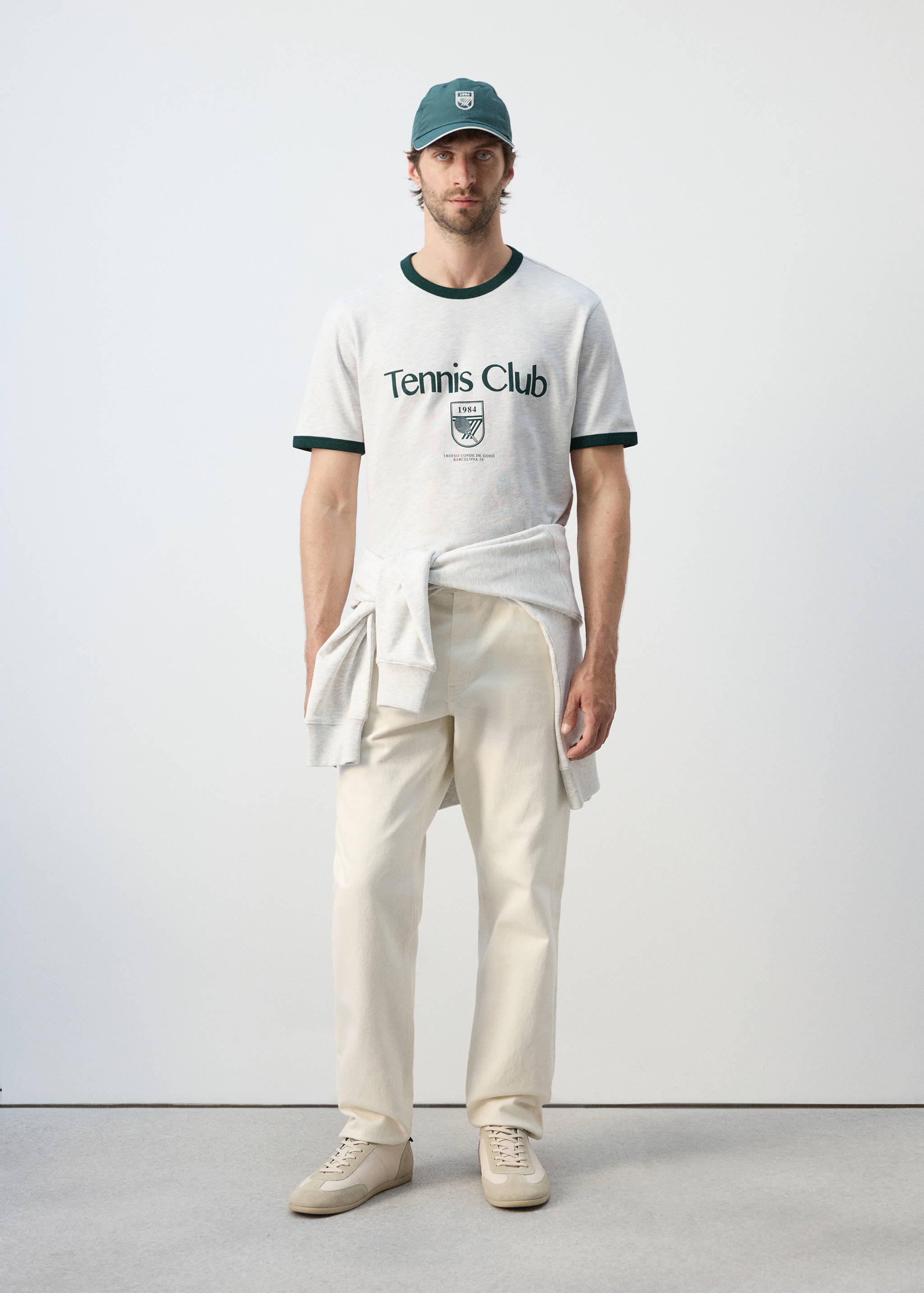 T-shirt coton liserés contrastants - Plan général