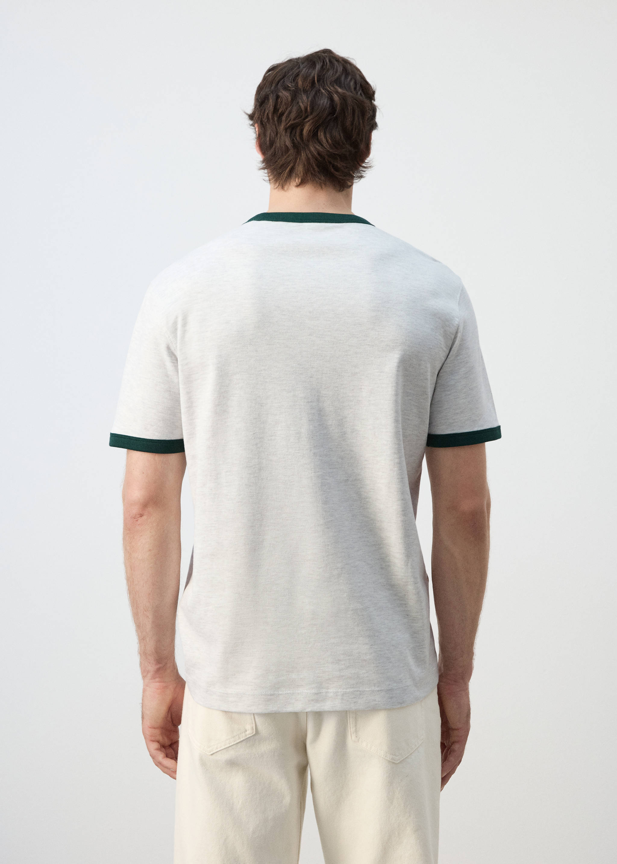 T-shirt coton liserés contrastants - Verso de l’article