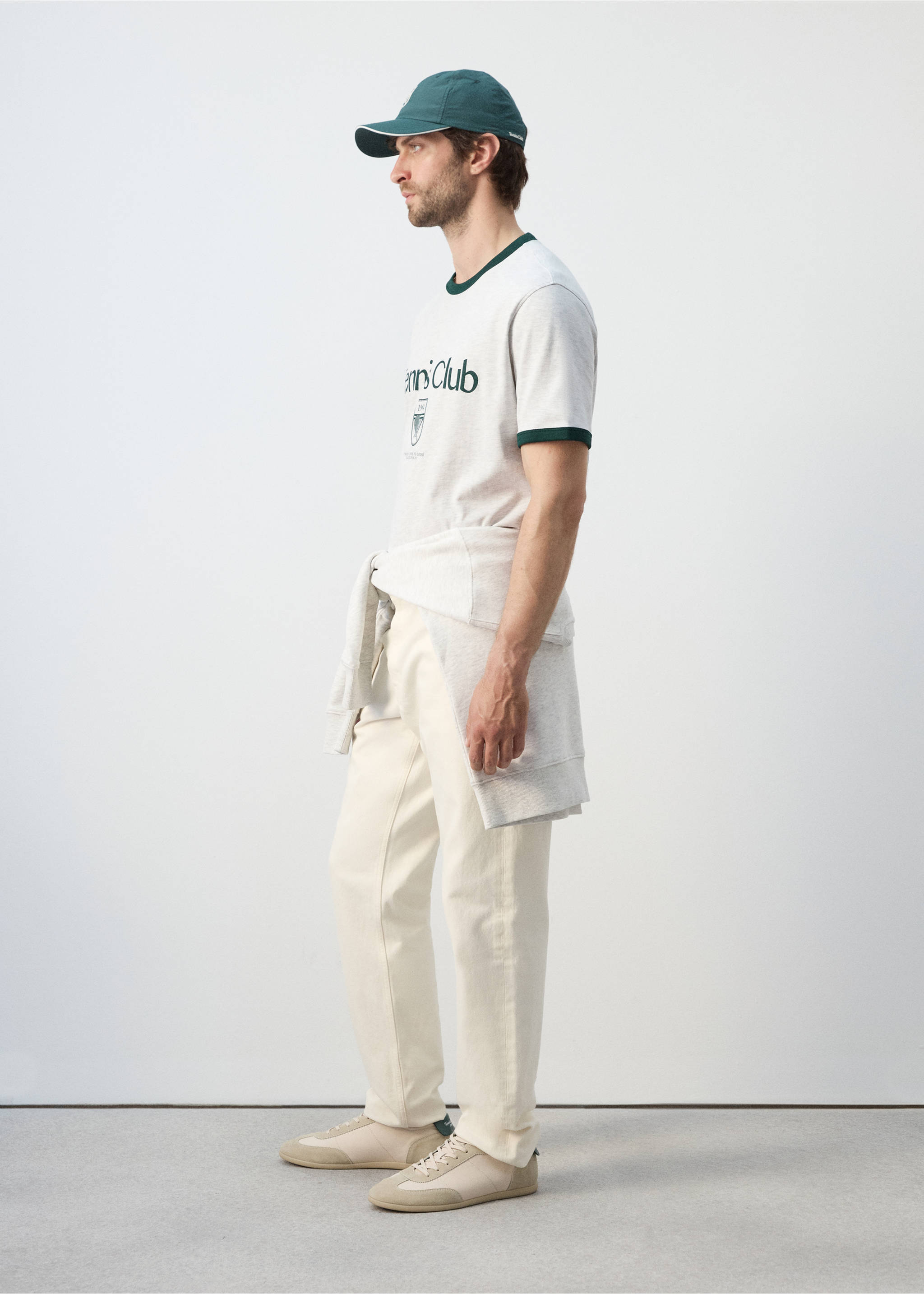 T-shirt coton liserés contrastants - Détail de l'article 2, Gris. Ref: 27037794-00.