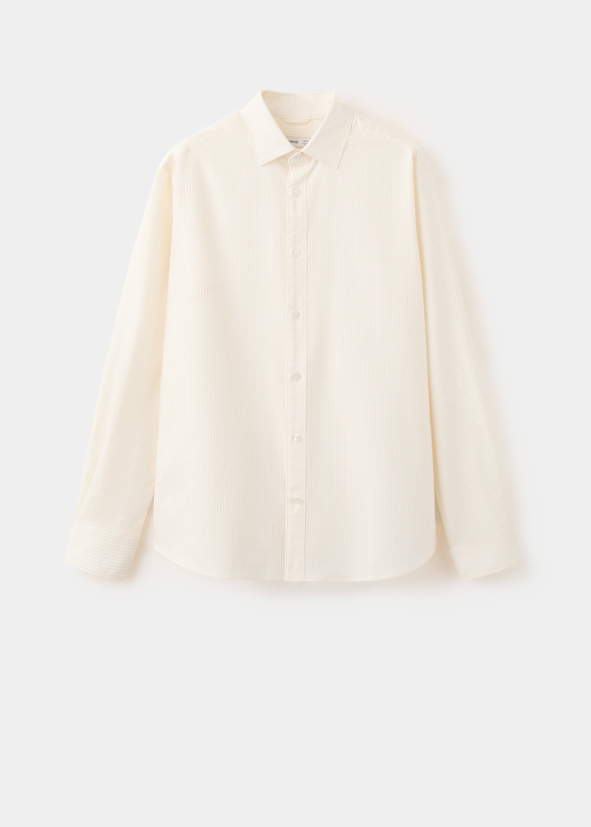 قميص مخطط بقصة عادية مصنوع من القطن بنسبة 100% - منتج دون نموذج