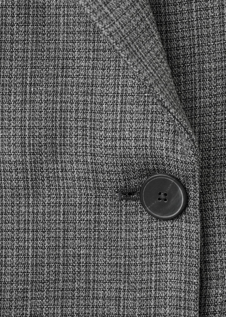 Straight linen blend blazer — Black