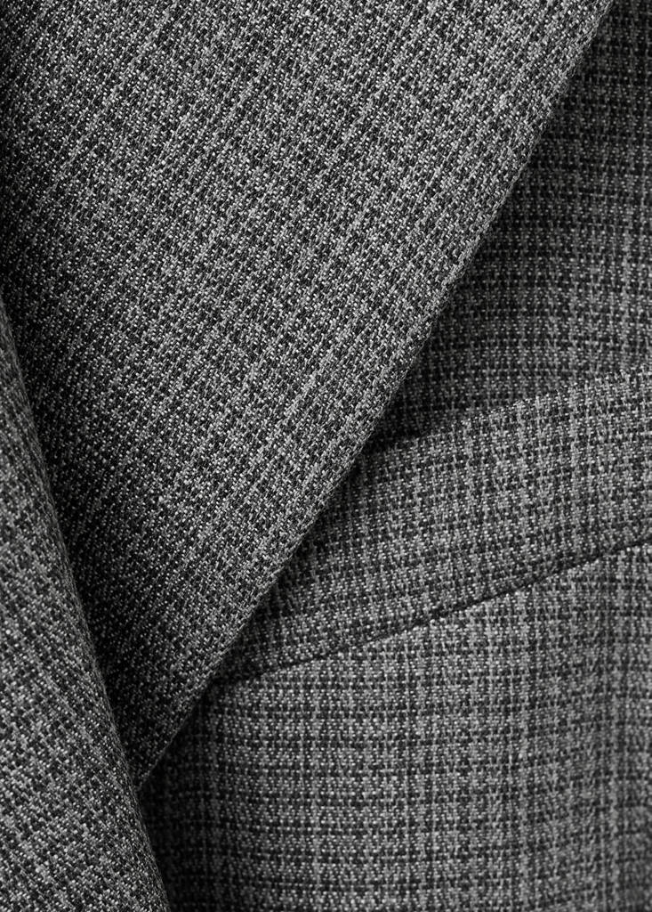 Straight linen blend blazer — Black