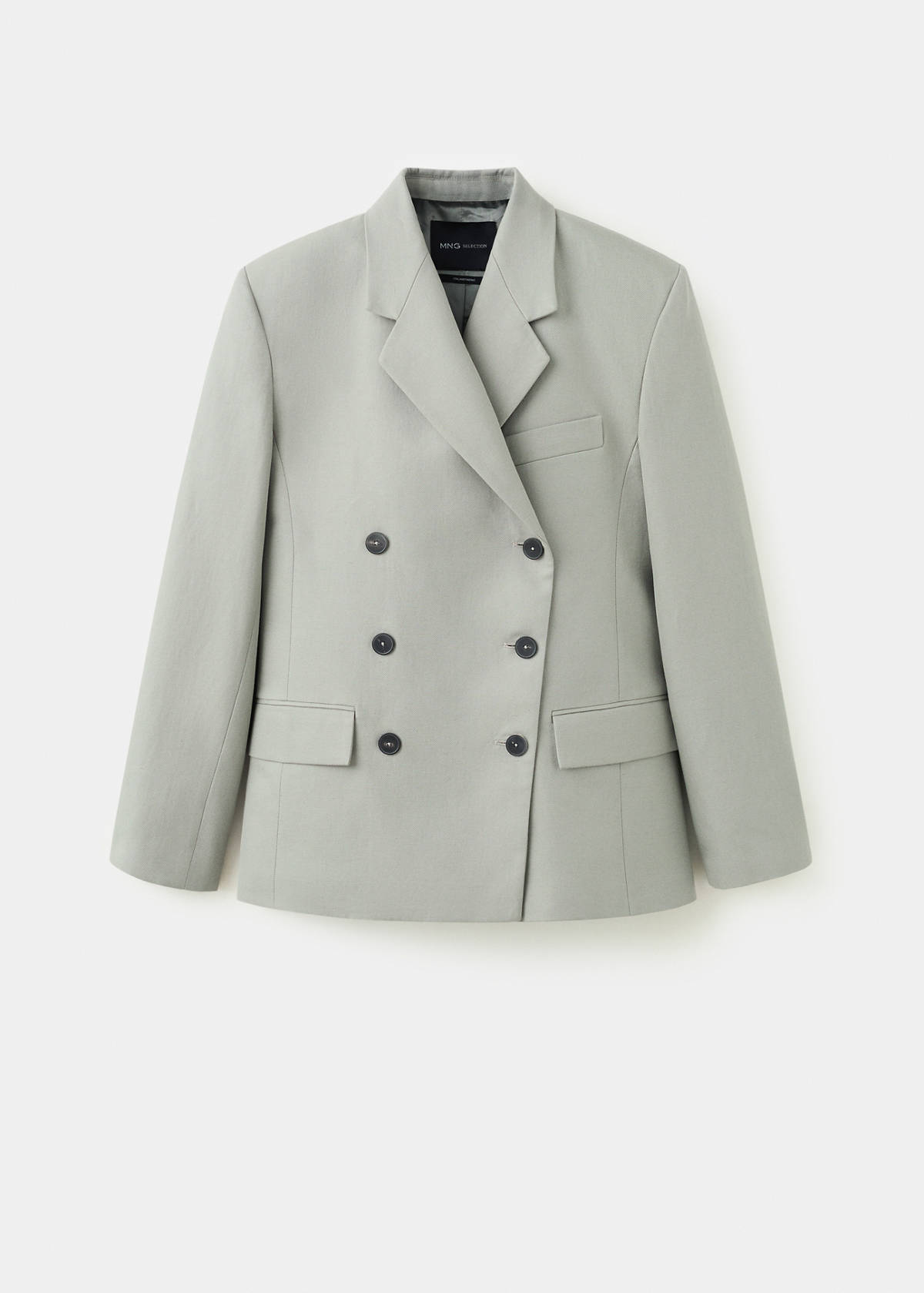 Double-breasted blazer with button closure — Grey