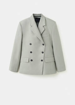 Double-breasted blazer with button closure — Grey 7
