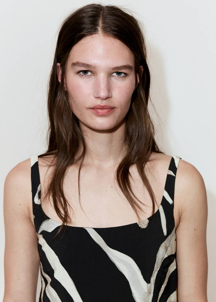 Short zebra print dress — Black