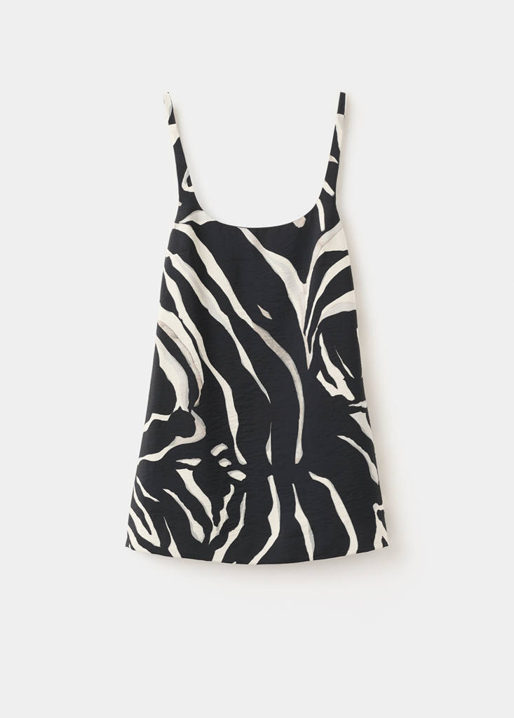 Short zebra print dress — Black