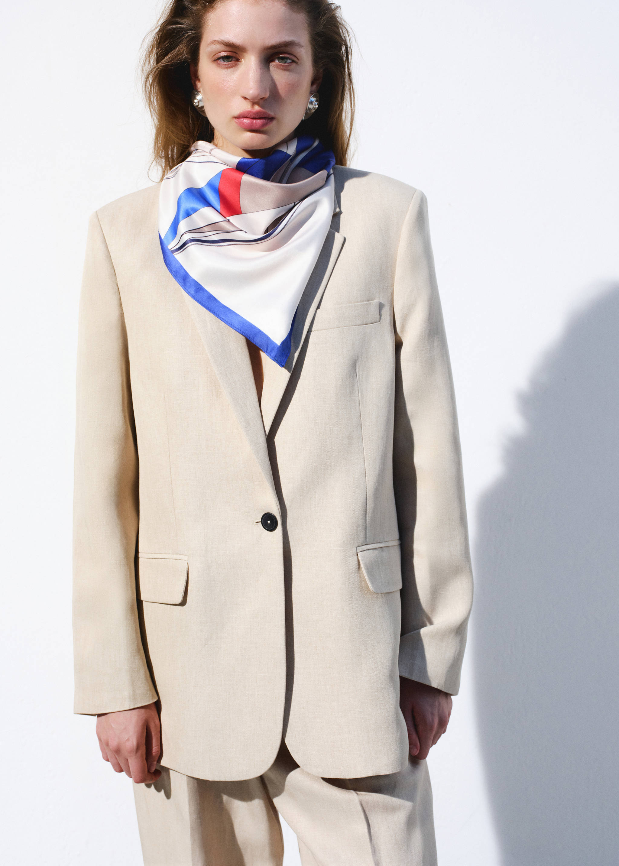 Straight-fit suit blazer - Medium plane