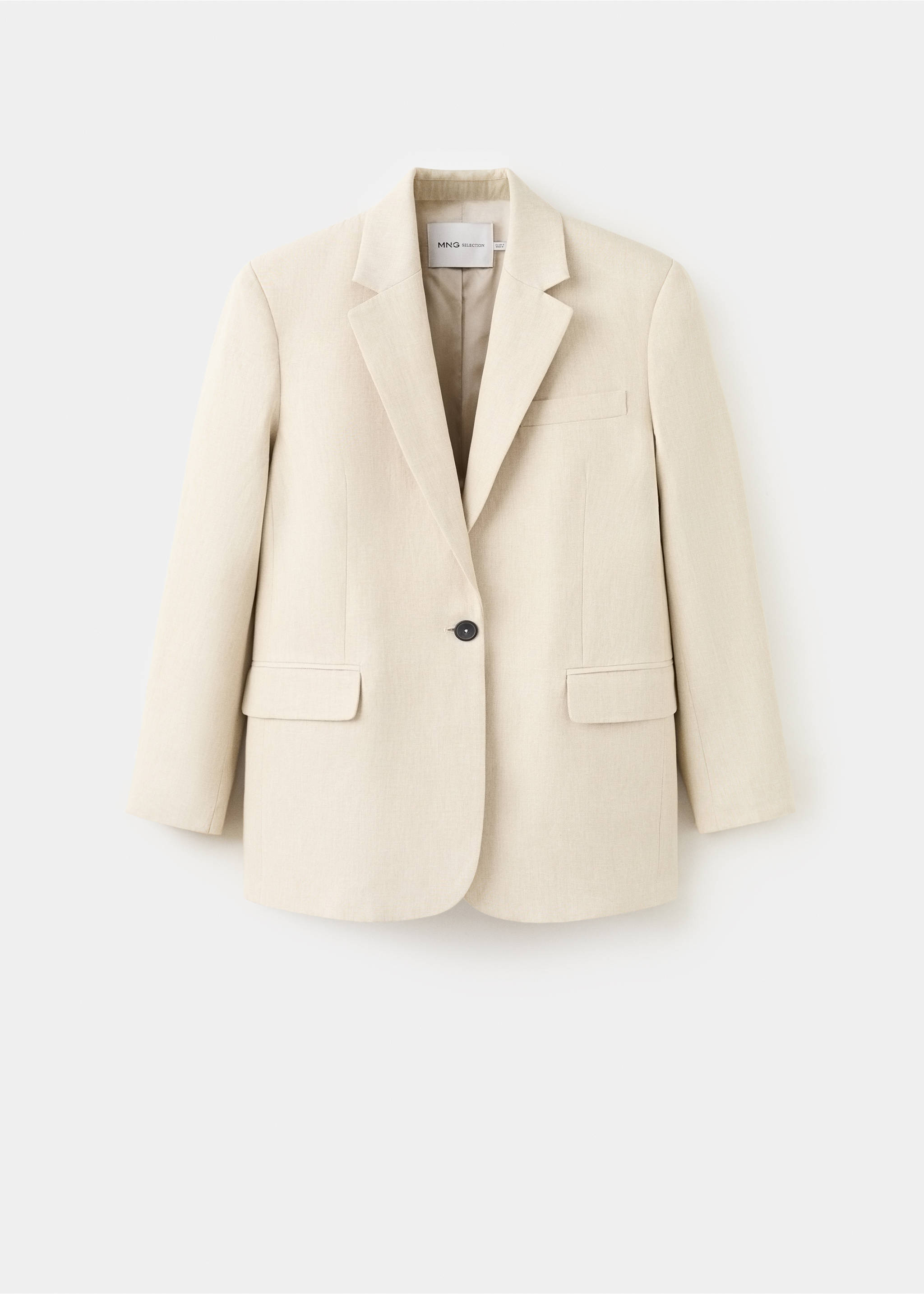 Straight-fit suit blazer - Article without model, Sand. Ref: 27037804-00.