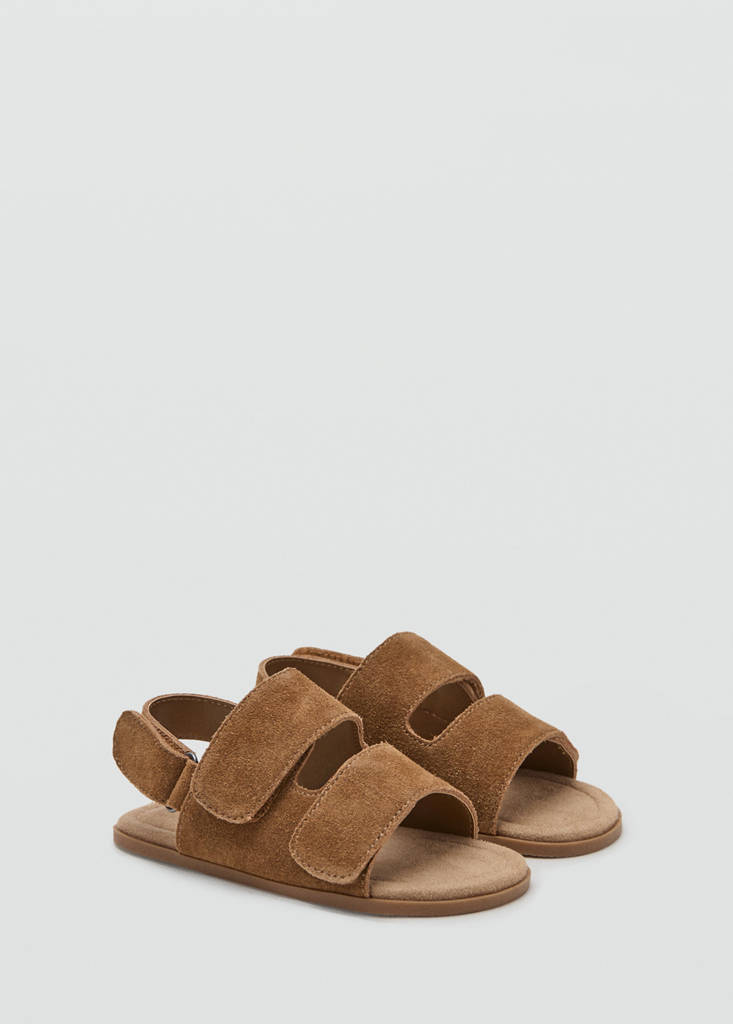 Leather sandals with straps — Medium Brown