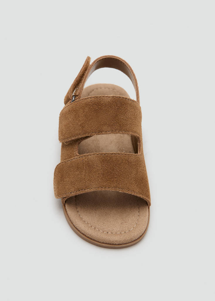 Leather sandals with straps — Medium Brown