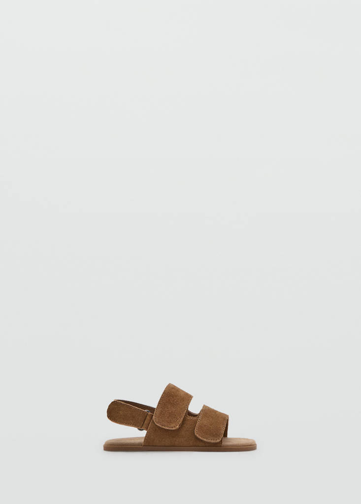Leather sandals with straps — Medium Brown