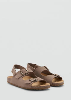 Buckles leather sandal — Medium Brown 2