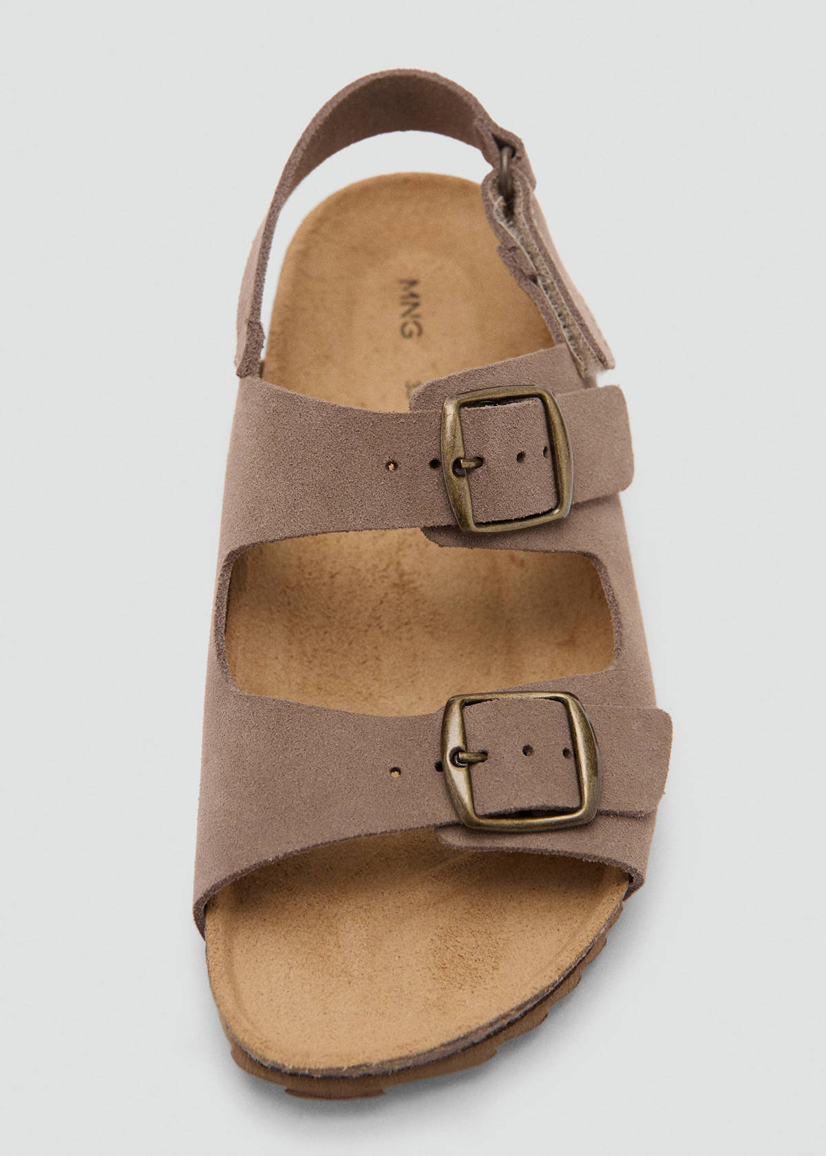 Buckles leather sandal — Medium Brown