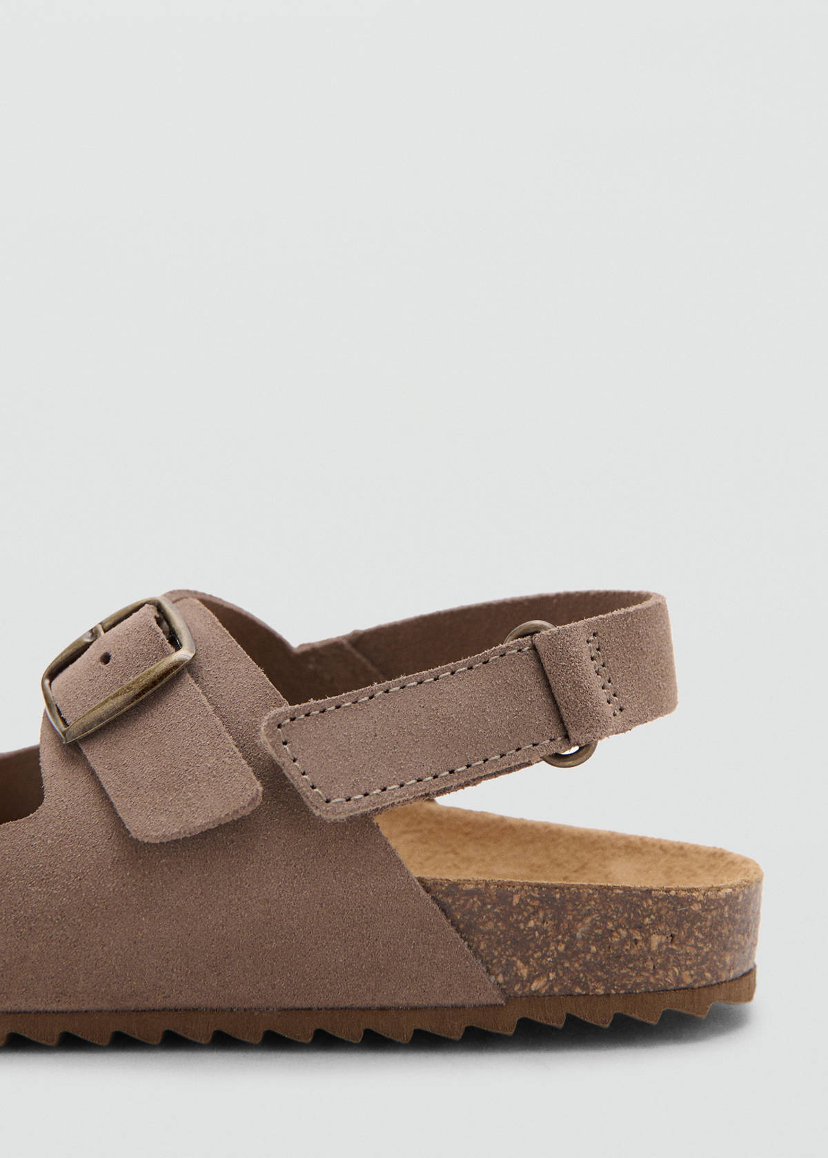 Buckles leather sandal — Medium Brown