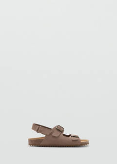 Buckles leather sandal — Medium Brown 1