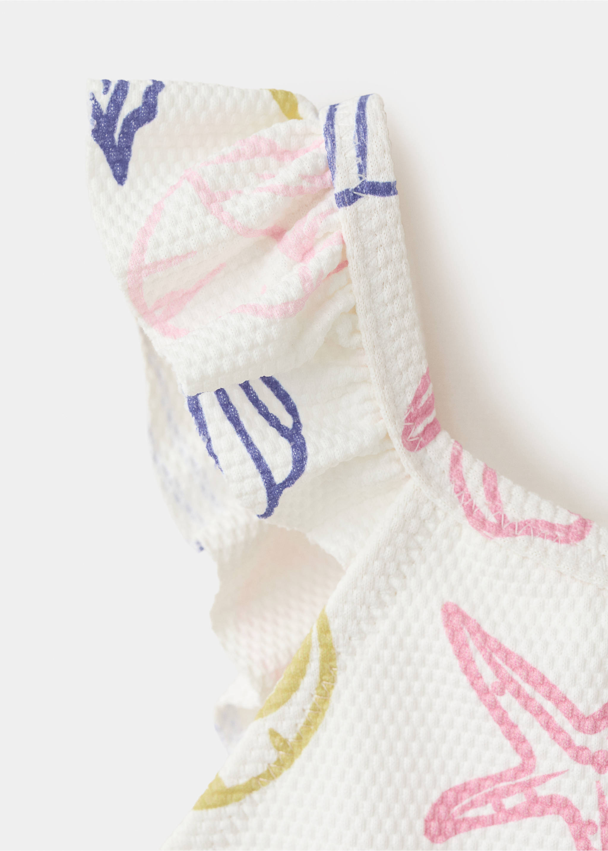 مايوه بطبعة بحرية بكشكش - تفاصيل المنتج 8, أبيض. Ref: 27037894-00.