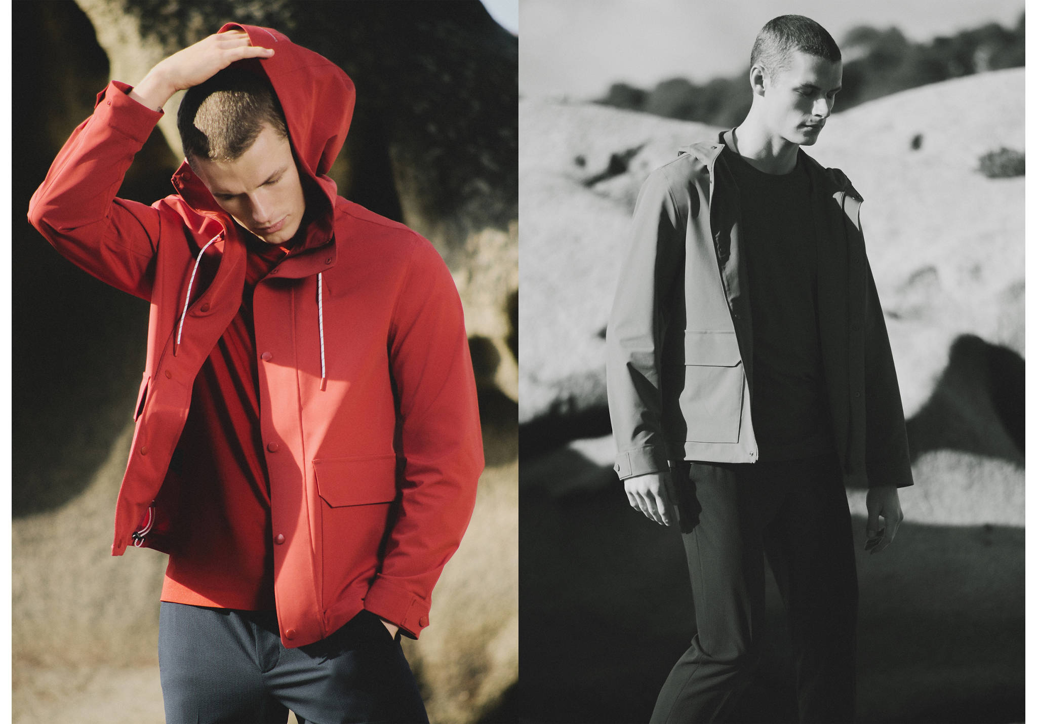 Water-repellent hooded jacket - Panoramic plane