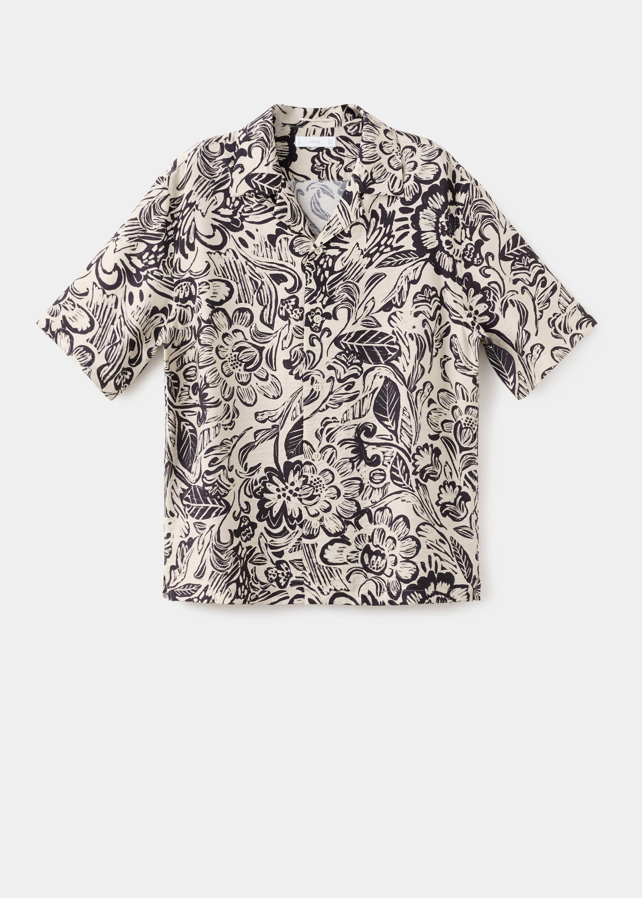 Camisa fluida estampada cuello bowling - Artículo sin modelo