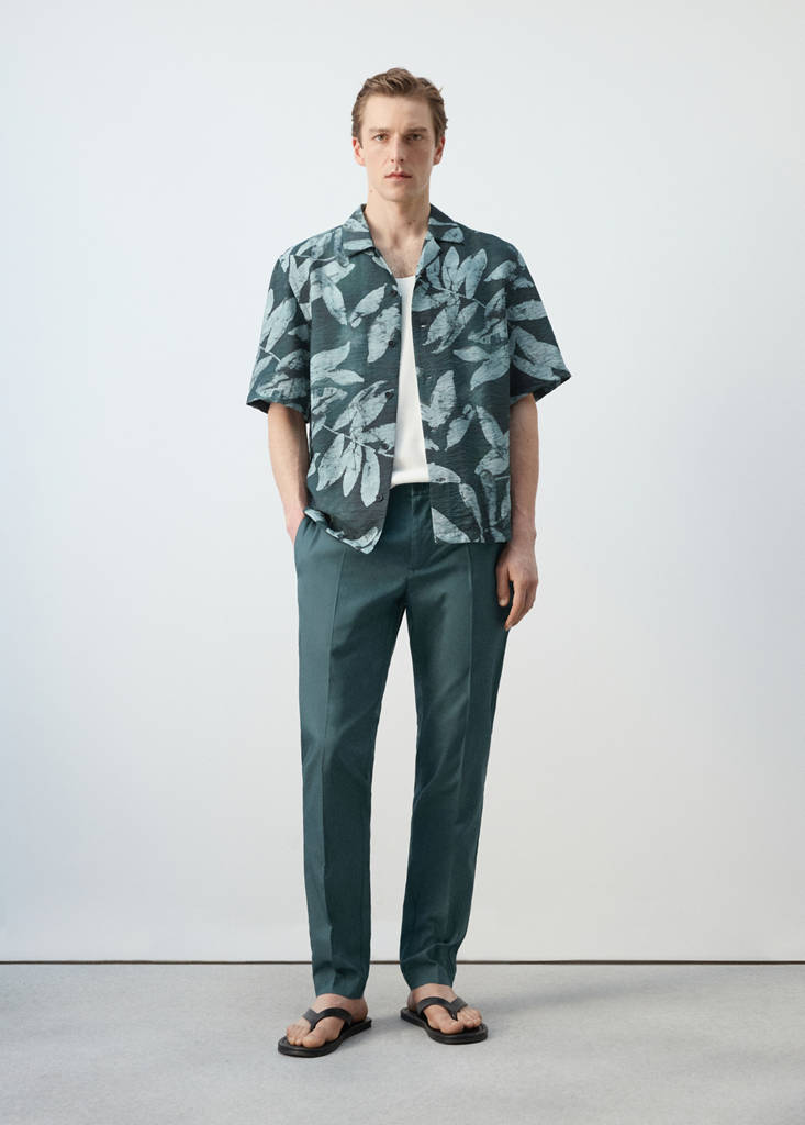 Regular-fit printed shirt — Emerald Green