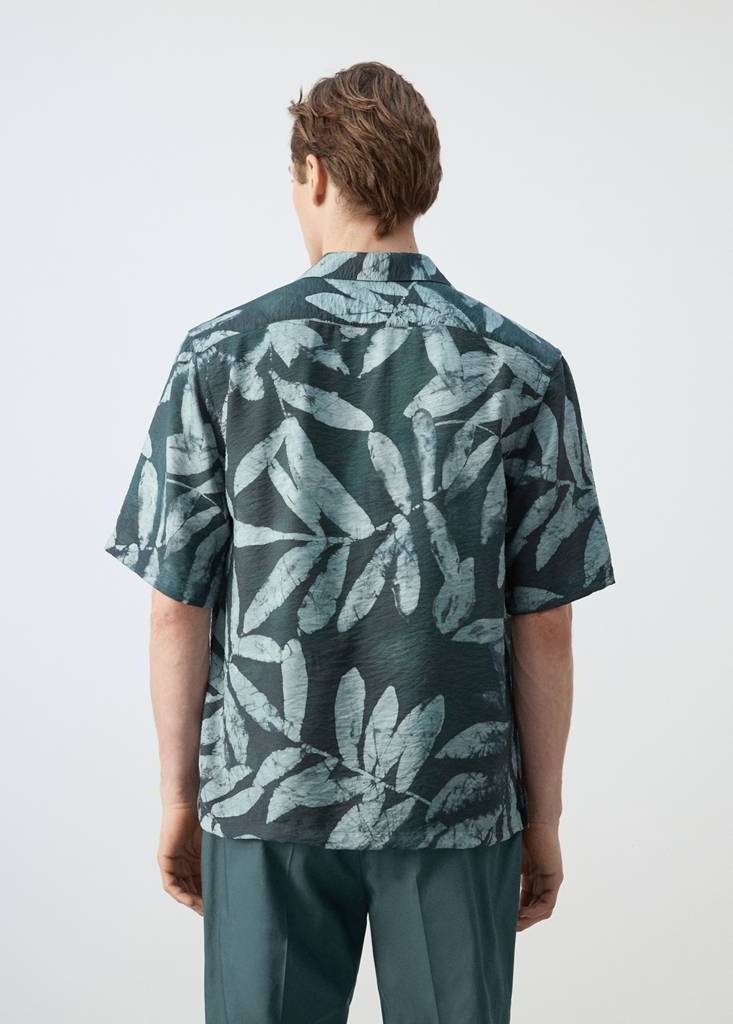 Regular-fit printed shirt — Emerald Green