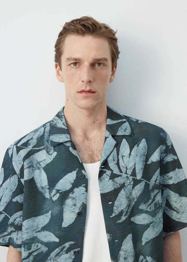 Regular-fit printed shirt — Emerald Green