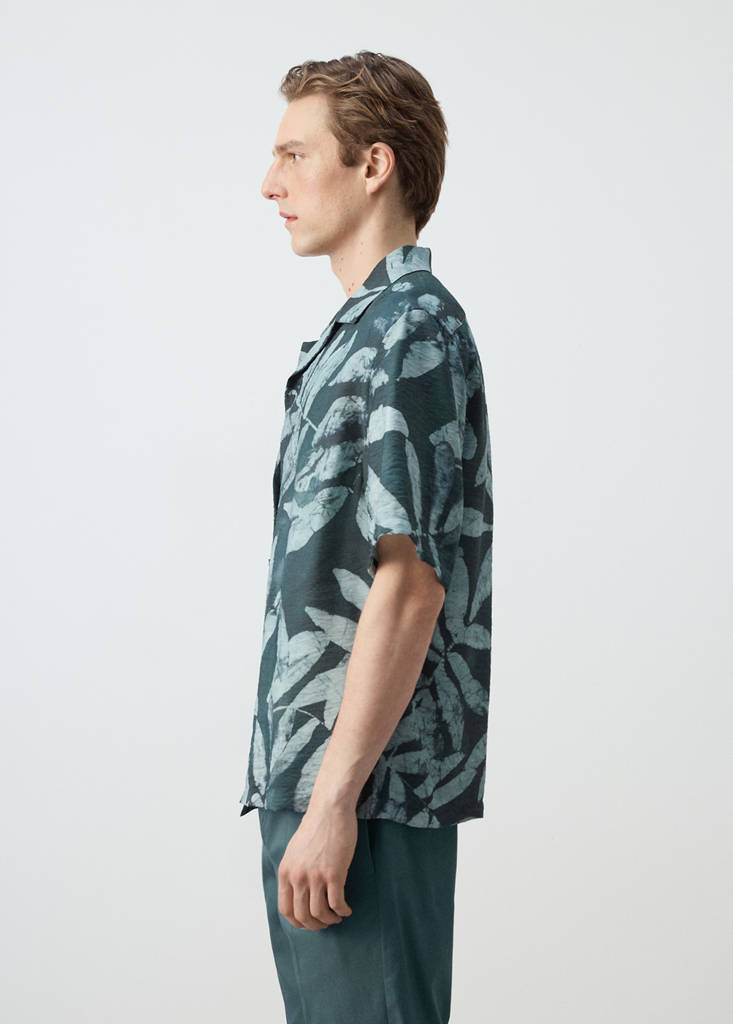 Regular-fit printed shirt — Emerald Green