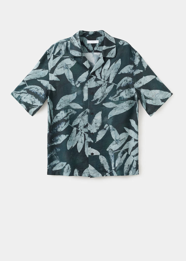 Regular-fit printed shirt — Emerald Green