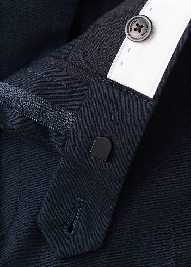 Slim-fit cotton trousers — Navy