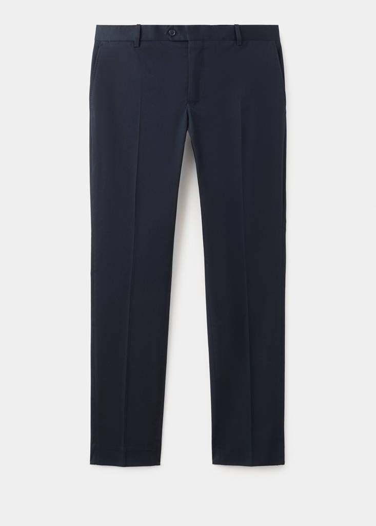 Slim-fit cotton trousers — Navy