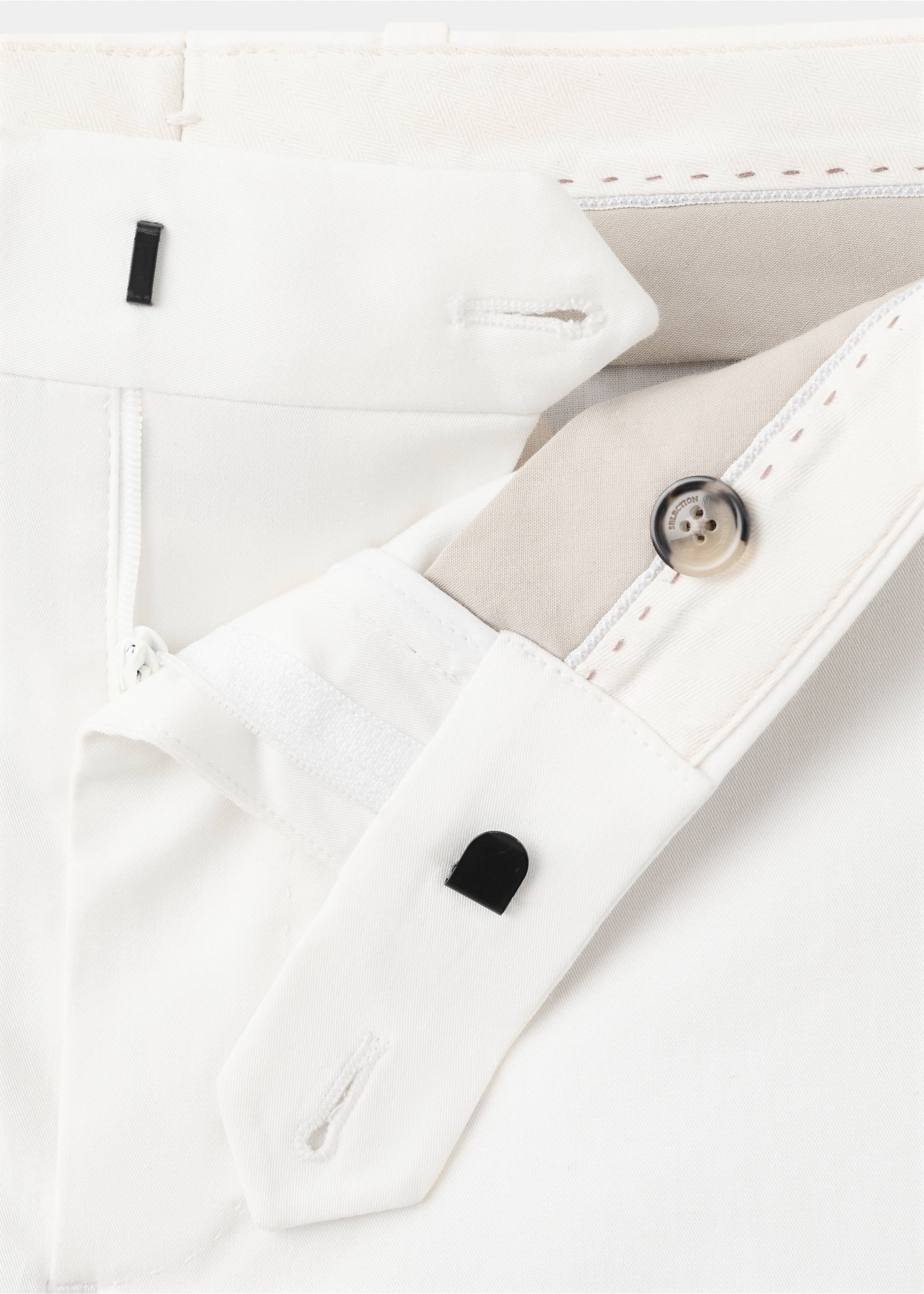 Pantalon slim-fit coton - Détail de l'article 0, Blanc cassé. Ref: 27037902-00.