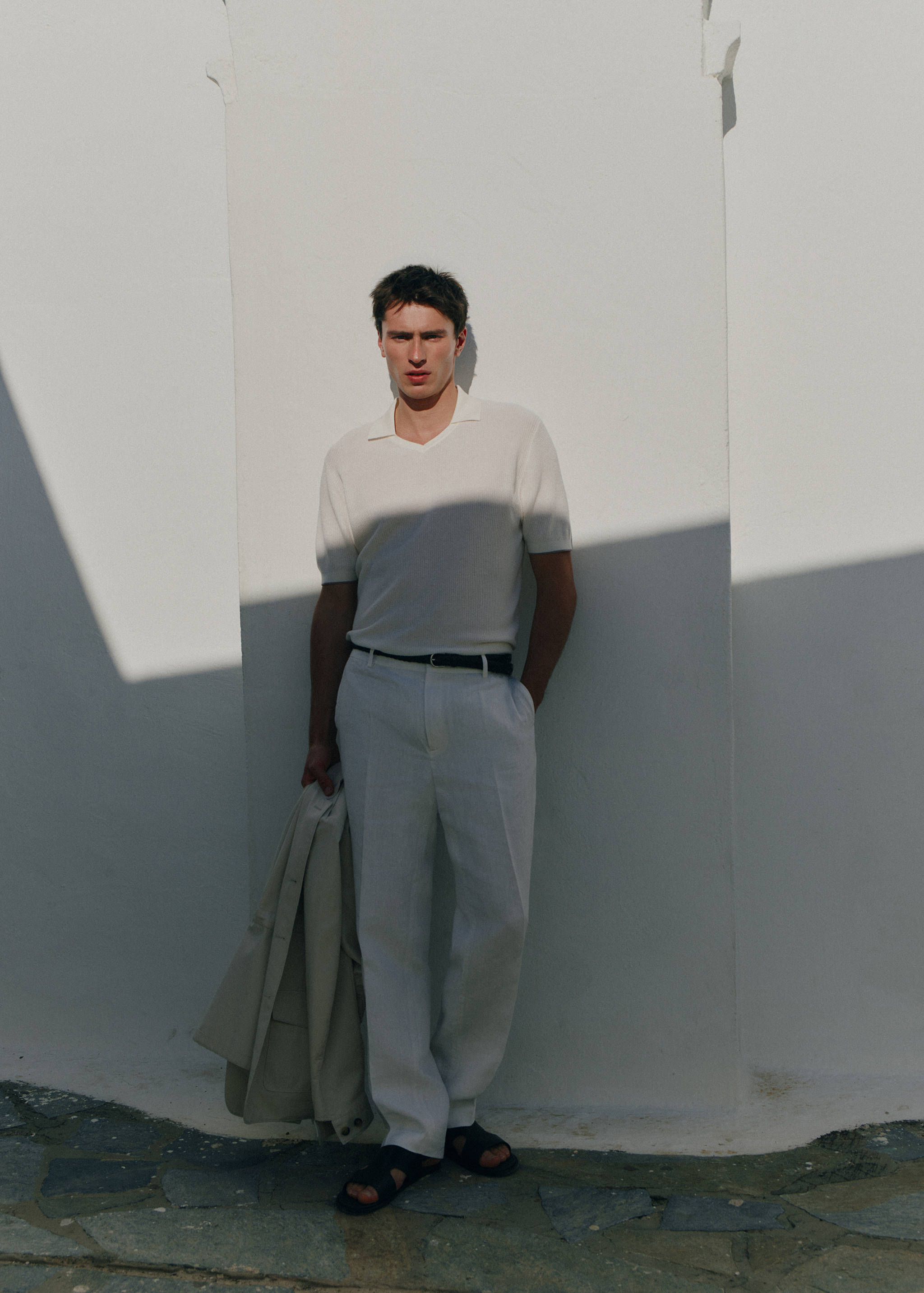 Slim-fit cotton trousers - Details of the article 5