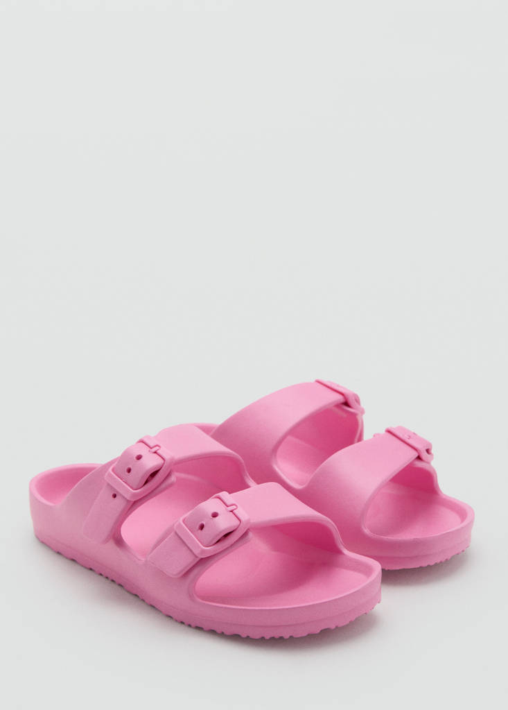 Rubberised buckle sandals — Pink