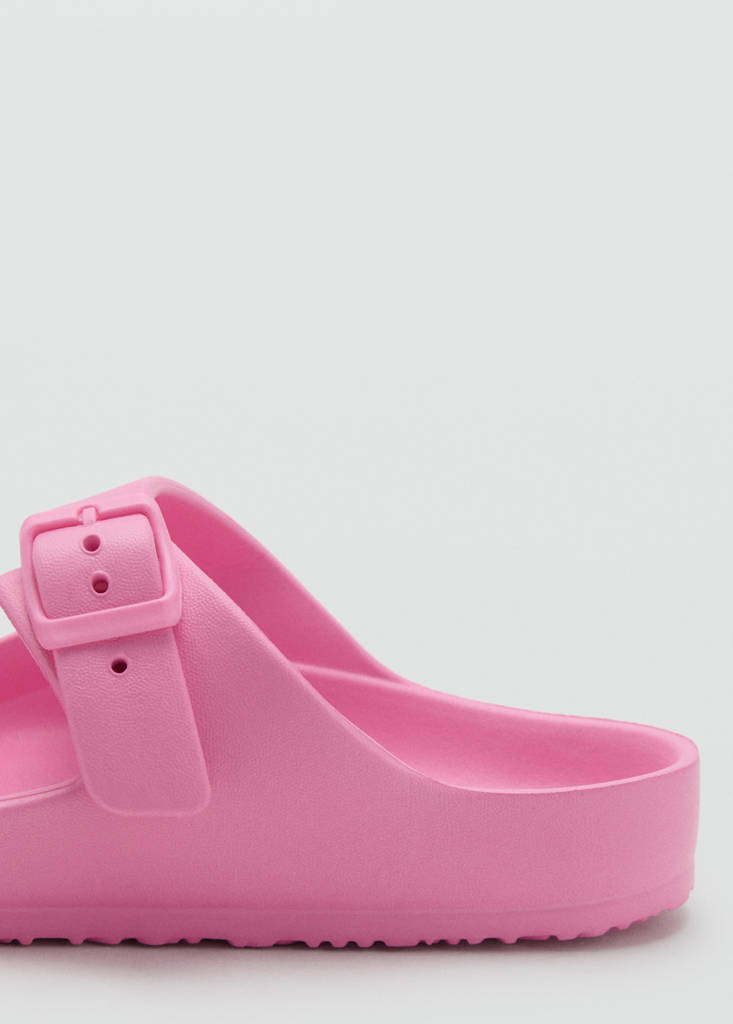 Rubberised buckle sandals — Pink
