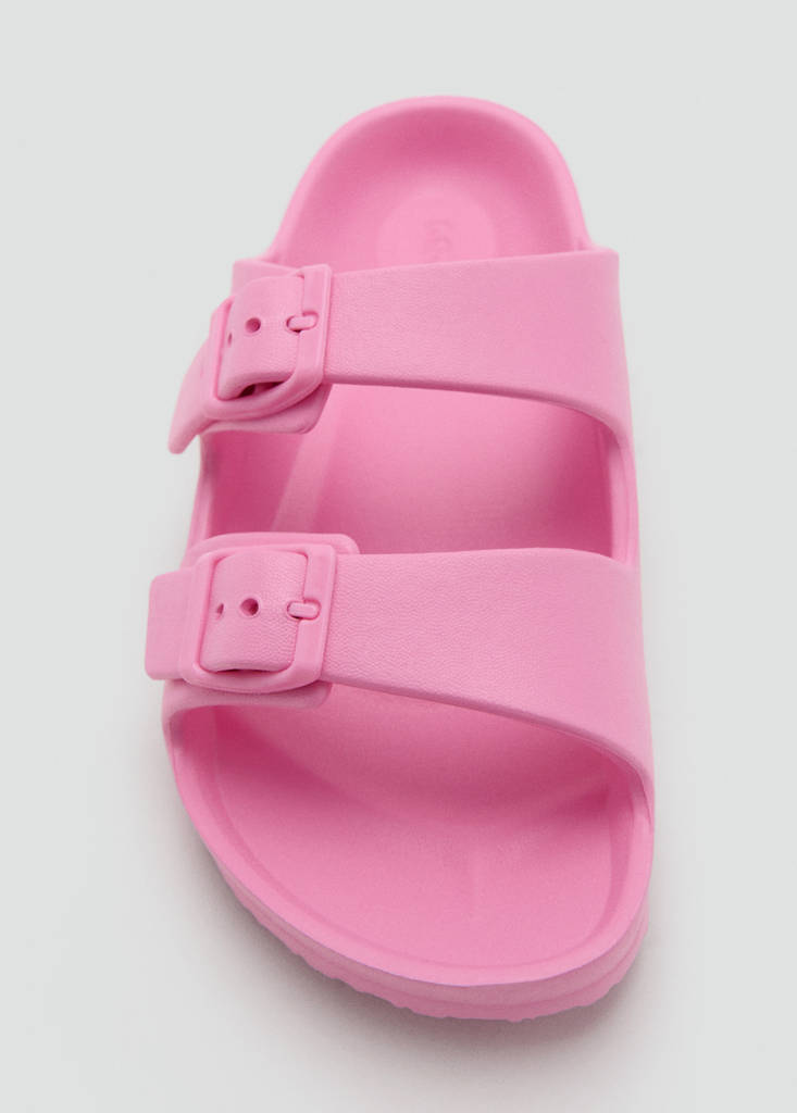 Rubberised buckle sandals — Pink