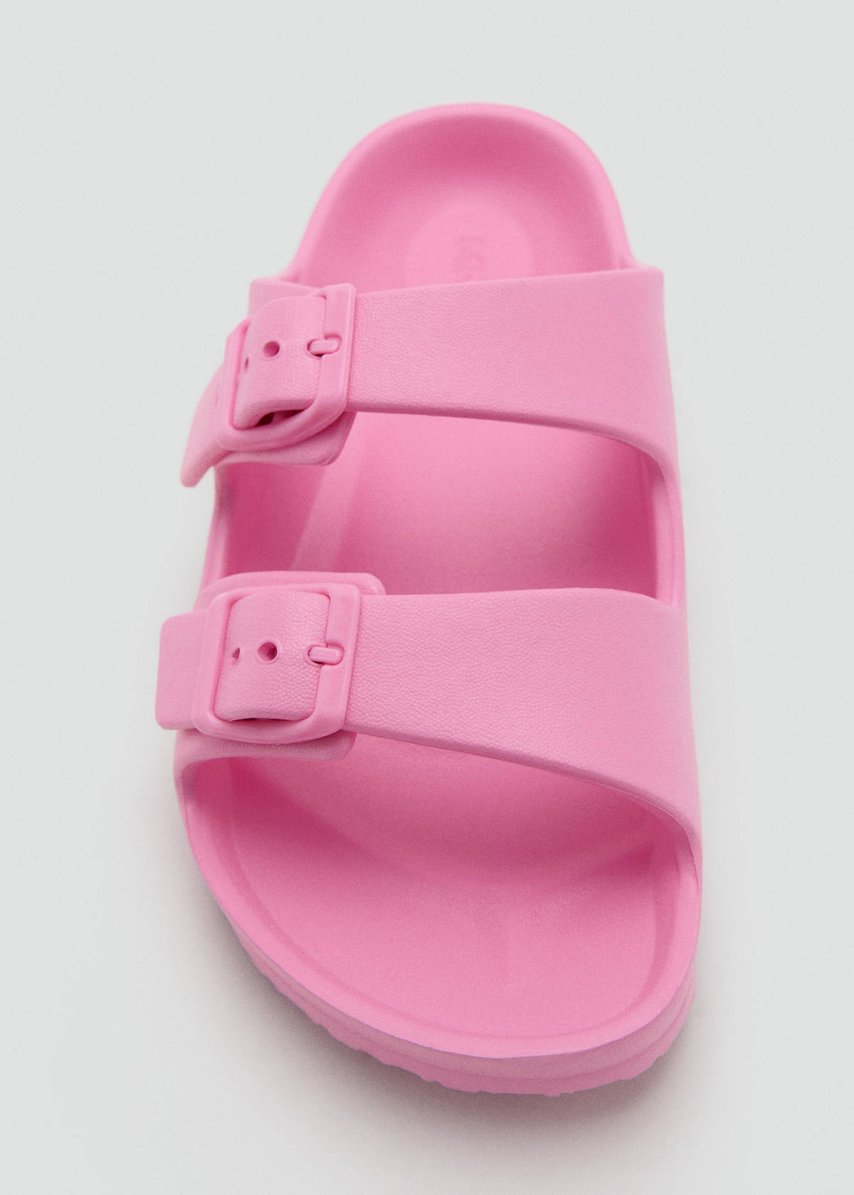 Rubberised buckle sandals — Pink